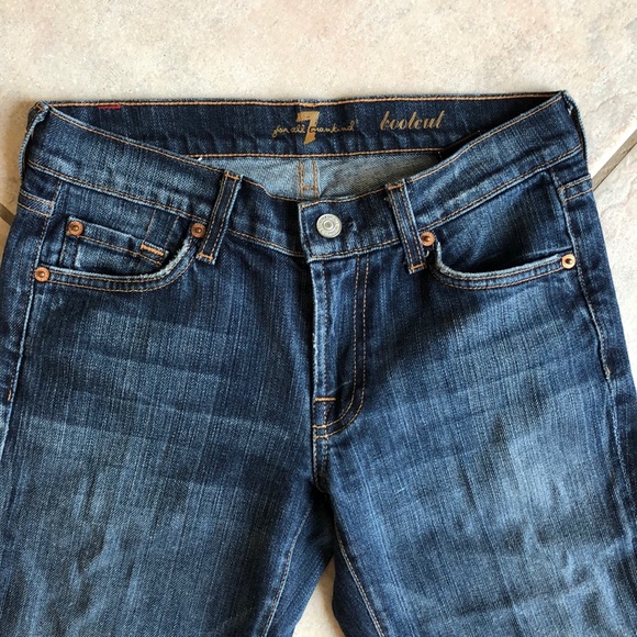 Jean 7 For All Mankind - Taille 27, Coupe Flare, Longueur 31, Dark Wash - Occasion Très Bon état
